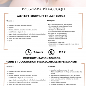 Formation lash lift /  brow lift /mascara semi permanent henné végétal ou coloration / epilation au fil